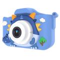 X12S Cute Dragon Kids Camera with 32GB Memory Card - Blue