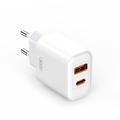 XO CE12 20W Quick Wall Charger - USB-A, USB-C - White