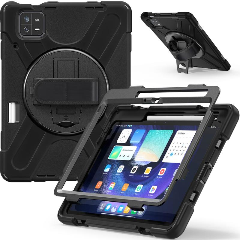 Xiaomi Pad 6/Pad 6 Pro Heavy Duty 360 Case with Hand Strap - Black