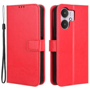 Xiaomi Redmi 13C 5G/Poco M6 Wallet Case with Magnetic Closure - Red