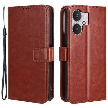 Xiaomi Redmi 13C 5G/Poco M6 Wallet Case with Magnetic Closure - Brown