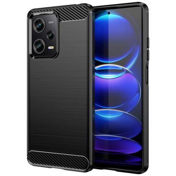 Xiaomi Redmi Note 12 Pro Brushed TPU Case - Carbon Fiber - Black