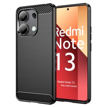 Xiaomi Redmi Note 13 4G Brushed TPU Case - Carbon Fiber - Black