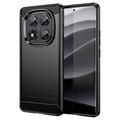 Xiaomi Redmi Note 14 Pro 5G/Poco X7 Brushed TPU Case - Carbon Fiber - Black