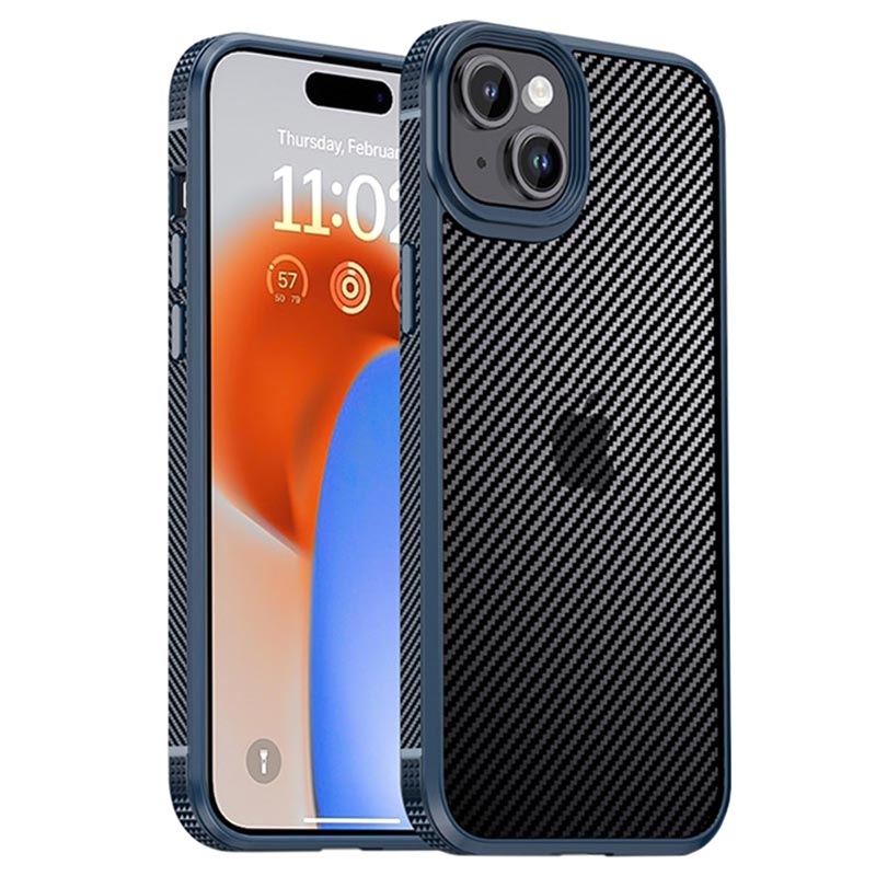 iPhone 15 Plus iPaky Hybrid Case Carbon Fiber