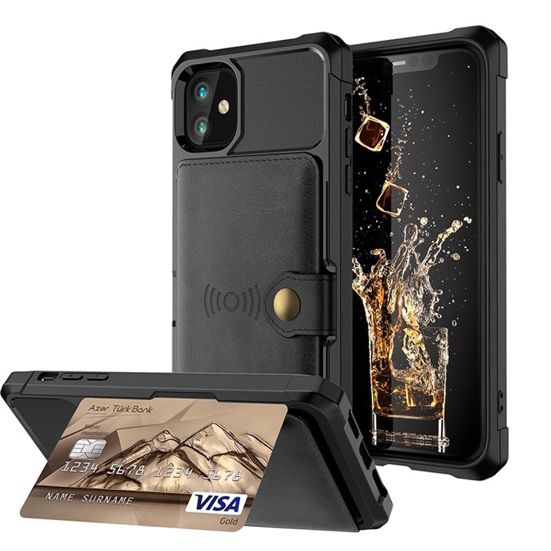 voor Top Kietelen iPhone 12 Mini TPU Case with Card Holder
