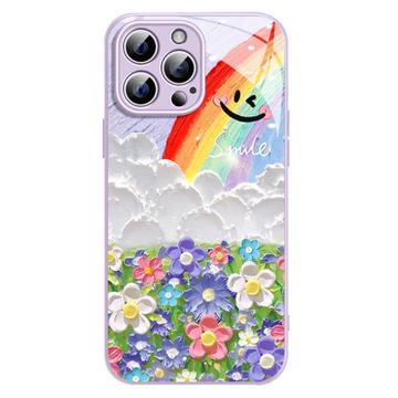 iPhone 13 Pro Smile & Rainbow Hybrid Case - Purple