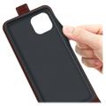 iPhone 14 Max Vertical Flip Case with Card Slot - Brown