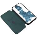 iPhone 14 Pro Max Flip Case - Carbon Fiber - Green