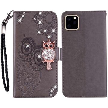 iPhone 14 Pro Max Owl Rhinestone Wallet Case