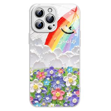 iPhone 14 Pro Smile & Rainbow Hybrid Case - White