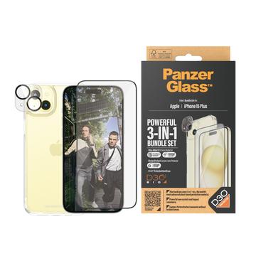 iPhone 15 Plus PanzerGlass 3-in-1 Protection Pack - 9H - Clear