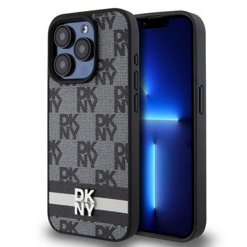 iPhone 15 Pro DKNY Checkered Pattern and Stripe Case