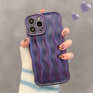 iPhone 15 Pro Max 3D Linear Wavy Case - Purple