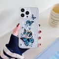 iPhone 15 Pro Max Butterfly TPU Case with Ring Holder - Dark Blue