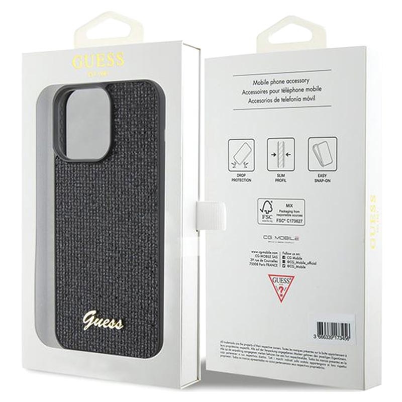 iPhone 15 Pro Max Guess Disco Metal Script Logo Case