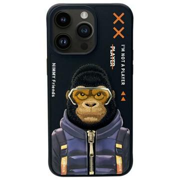 iPhone 15 Pro Max Nimmy Friends Cool&Cute 2.0 Monkey Case - Black