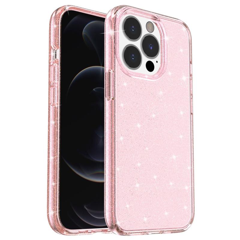 iPhone 15 Pro Max Stylish Glitter Series Hybrid Case - Pink