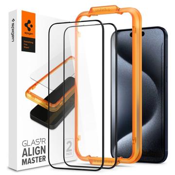 iPhone 15 Pro Spigen ALM Glas.tR Screen Protector - 9H - 2 Pcs.