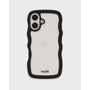 iPhone 16 Holdit Wavy Case - Black / Transparent