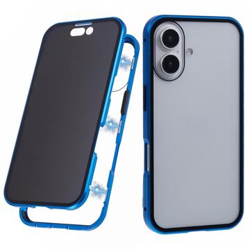 iPhone 16 Magnetic Case with Tempered Glass - Privacy - Blue