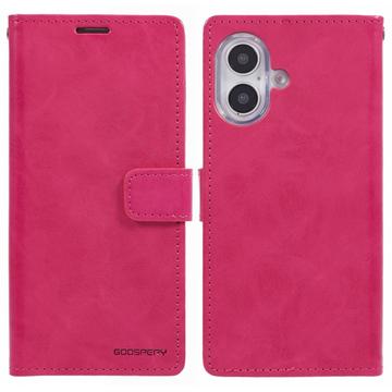 iPhone 16 Mercury Goospery Blue Moon Wallet Case - Hot Pink