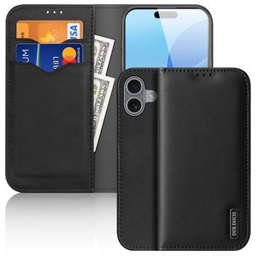 iPhone 16 Plus Dux Ducis Hivo Wallet Leather Case - Black