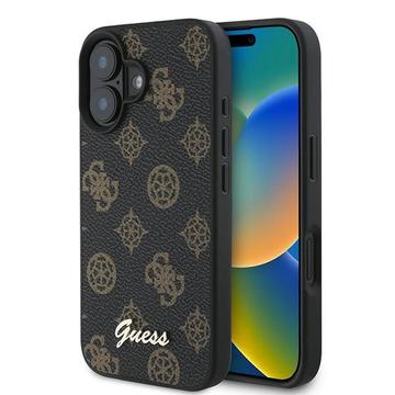 iPhone 16 Plus Guess Peony Script Case - MagSafe Compatible - Black