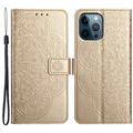 iPhone 16 Pro Mandala Series Wallet Case - Gold