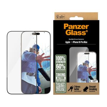 iPhone 16 Pro Max PanzerGlass Ultra-Wide Fit EasyAligner Screen Protector - 9H - Black Edge