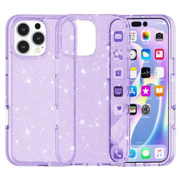 iPhone 16 Pro Max Stylish Glitter Series Hybrid Case - Purple