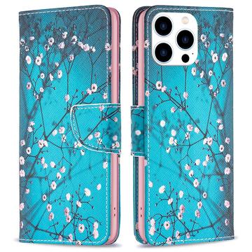 iPhone 16 Pro Max Wonder Series Wallet Case - White Flowers