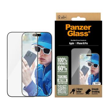 iPhone 16 Pro PanzerGlass Ultra-Wide Fit EasyAligner Screen Protector - 9H - Black Edge