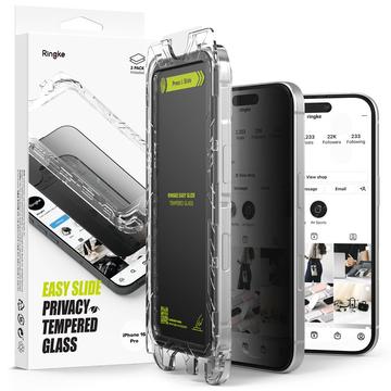 iPhone 16 Pro Ringke Easy Slide Privacy Tempered Glass Screen Protector - 2 Pcs.