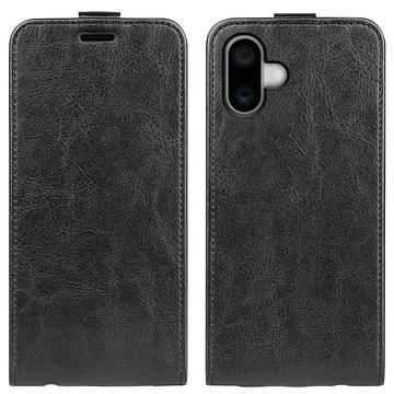 iPhone 16 Vertical Flip Case with Card Slot - Black