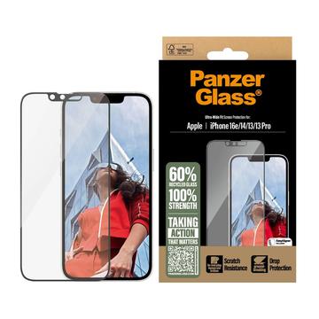 iPhone 16e/14/13/13 Pro PanzerGlass Ultra-Wide Fit EasyAligner Screen Protector - 9H - Black Edge