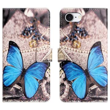 iPhone 16e Style Series Wallet Case - Blue Butterfly