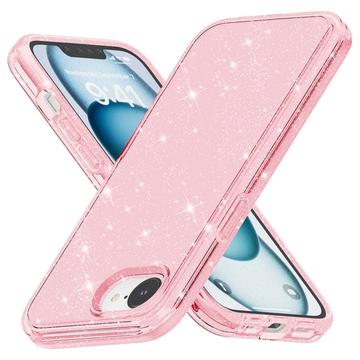 iPhone SE (2025) Stylish Glitter Series Hybrid Case - MagSafe Compatible - Pink