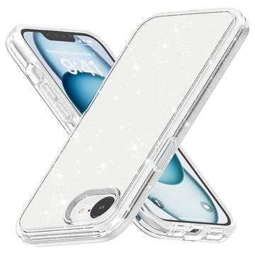 iPhone SE (2025) Stylish Glitter Series Hybrid Case - MagSafe Compatible - White