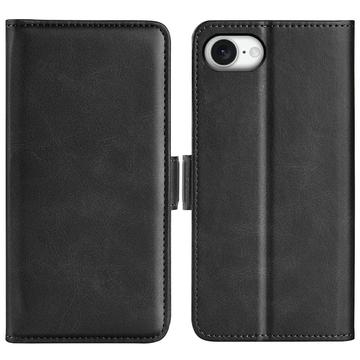 iPhone SE (2025) Wallet Case with Magnetic Closure - Calf Texture - Black