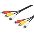 Goobay Composite Audio & Video Cable - 3x RCA Plugs - Nickel Plated - 10m