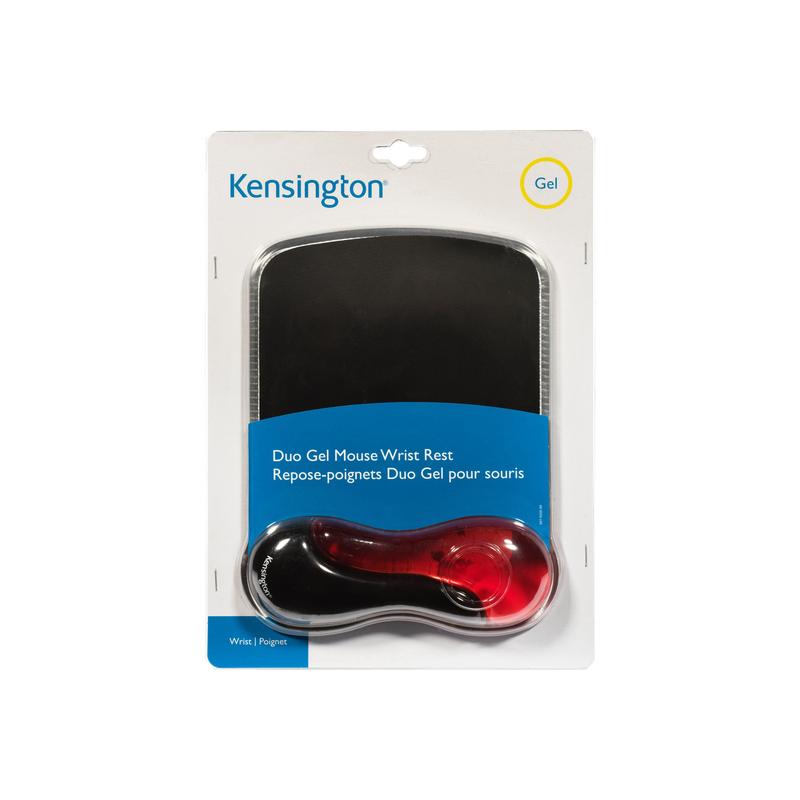 Kensington Duo Gel Mousepad With Wrist Rest Red Black 7930