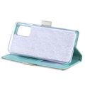 Lace Pattern Samsung Galaxy S20 Wallet Case with Stand Feature - Green