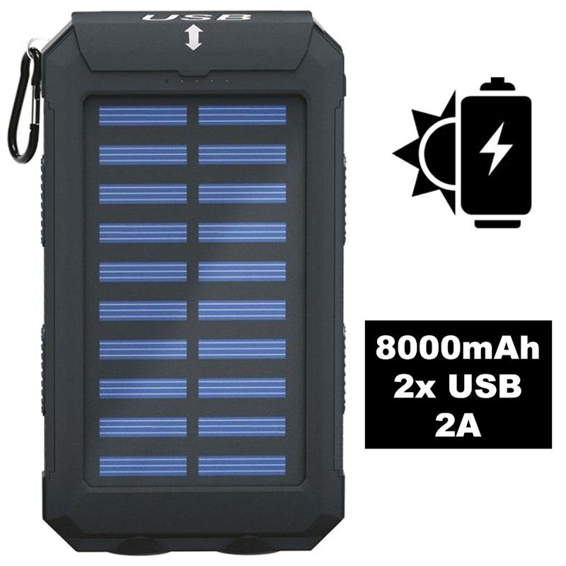 Goobay Outdoor Power Bank 8 0 Solar Charger 8000mAh Black