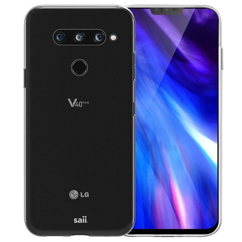 Saii Premium Anti Slip Lg V40 Thinq Tpu Case Transparent